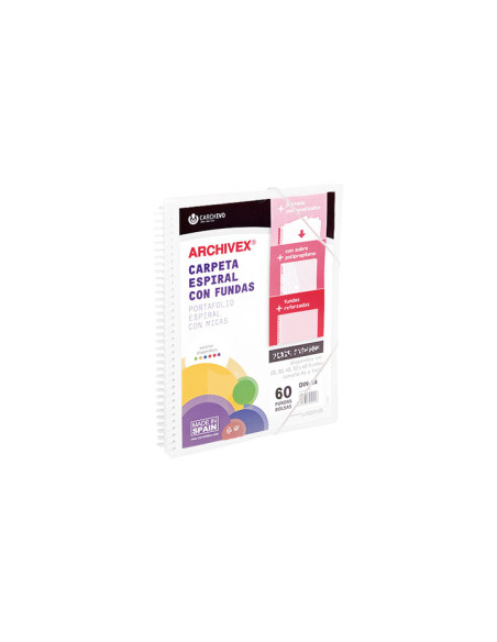 CARPETA FUNDAS TARIFARIO CARCHIVO ESPIRAL PP ARCHIVEX-STAR CANGURO A4 60 F INCOLORO