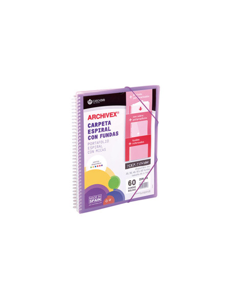 CARPETA FUNDAS TARIFARIO CARCHIVO ESPIRAL PP ARCHIVEX-STAR CANGURO A4 60 F VIOLETA