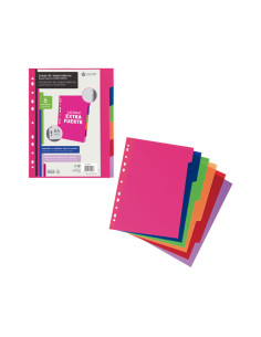 CARCHIVO SEPARADORES 6 POSICIONES A4 PP OPACO EXTRA RÍGIDO MULTICOLOR
