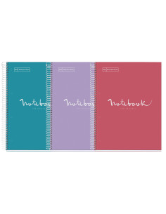 PACK 3 CUADERNOS MIQUEL RIUS NOTEBOOK 1 ESPIRAL EMOTIONS 80h A4 5x5 PASTEL 2
