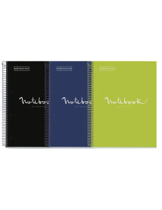 PACK 3 CUADERNOS MIQUEL RIUS NOTEBOOK 1 ESPIRAL EMOTIONS 80h A4 5x5 INTENSOS