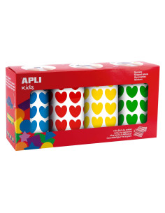PACK 4 ROLLOS GOMETS APLI KIDS CORAZONES