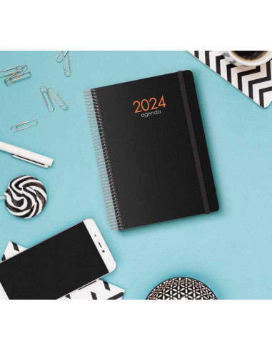 DOHE AGENDA ANUAL SYNCRO ESPIRAL 15X21CM DP CIERRE CGOMA PP NEGRO 2026