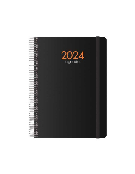 DOHE AGENDA ANUAL SYNCRO ESPIRAL 15X21CM SV CIERRE CGOMA PP NEGRO 2025