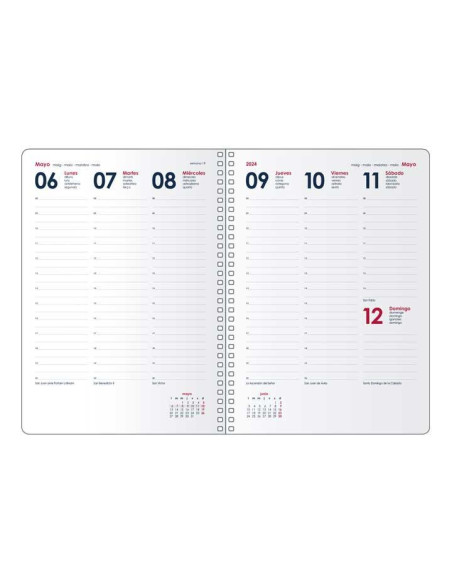 DOHE AGENDA ANUAL SYNCRO ESPIRAL 15X21CM SV CIERRE CGOMA PP NEGRO 2025