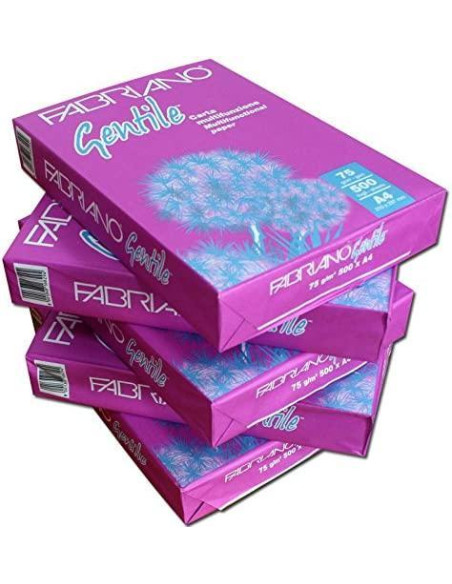 CAJA 5 PAQUETES 500h PAPEL FABRIANO "GENTILE" A4 75gr