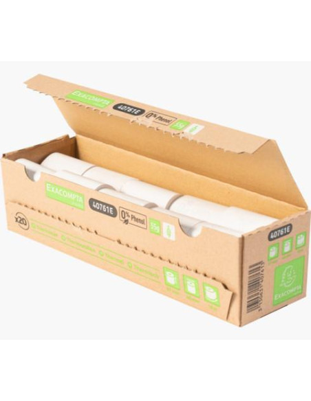 CAJA 20 ROLLOS PAPEL TÉRMICO EXACOMPTA 57x40mm SIN FENOL