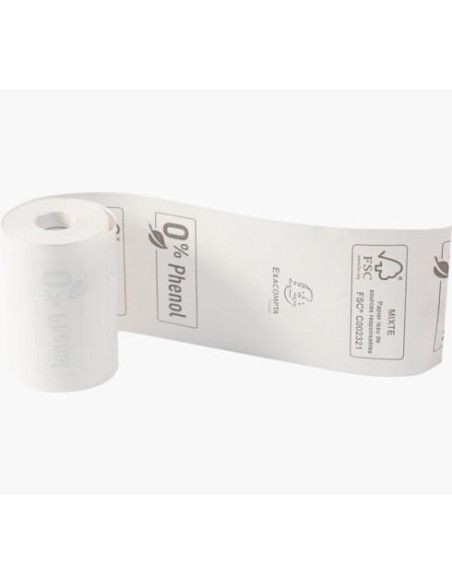 CAJA 20 ROLLOS PAPEL TÉRMICO EXACOMPTA 57x40mm SIN FENOL