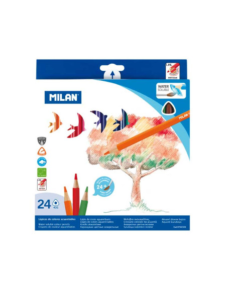 LAPICES ACUARELABLES MILAN TRIANGULAR MINA 29 mm estuche de 24