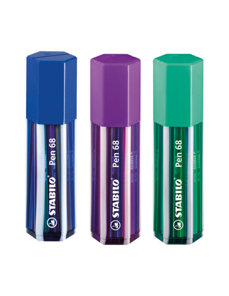 ROTULADOR FIBRA STABILO PEN 68  BIG PEN BOX PORTATODO PLASTICO 20 UNIDADES