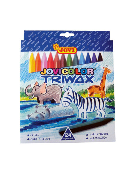 JOVI CERAS JOVICOLOR TRIWAX 82MM COLORES SURTIDOS ESTUCHE 24 UD