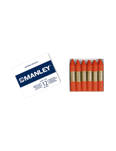 MANLEY ESTUCHE DE 12 CERAS 60MM 8 BERMELLÓN OSCURO