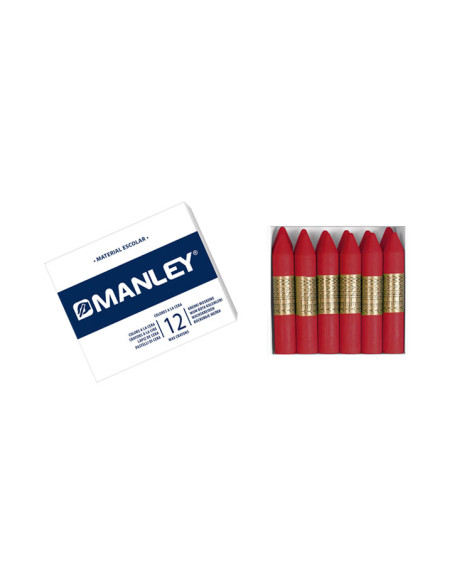 MANLEY ESTUCHE DE 12 CERAS 60MM 10 CARMÍN