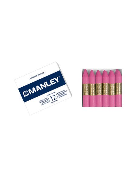 MANLEY ESTUCHE DE 12 CERAS 60MM 12 ROSA CLARO