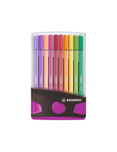 ESTUCHE COLORPARADE ROSA 20 ROTULADORES STABILO PEN 68