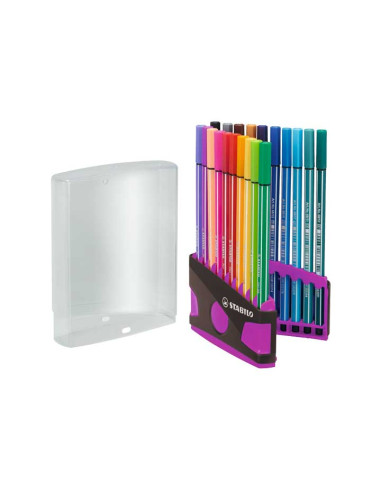 ESTUCHE COLORPARADE ROSA 20 ROTULADORES STABILO PEN 68