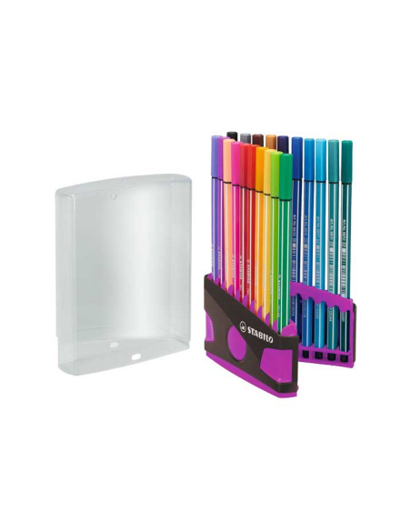 ESTUCHE COLORPARADE ROSA 20 ROTULADORES STABILO PEN 68