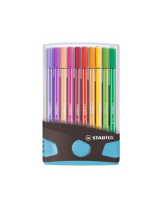 STABILO ROTULADOR PEN 68 COLORES SURTIDOS ESTUCHE PARADE ANTRACITA-AZUL 20 UD
