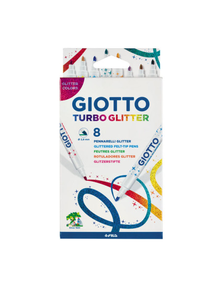 ESTUCHE 8 ROTULADORES GIOTTO TURBO GLITTER
