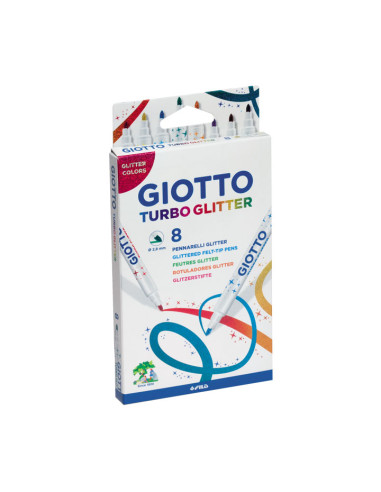 ESTUCHE 8 ROTULADORES GIOTTO TURBO GLITTER
