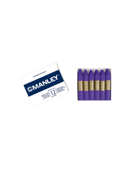 MANLEY ESTUCHE DE 12 CERAS 60MM 40 VIOLETA AZULADO