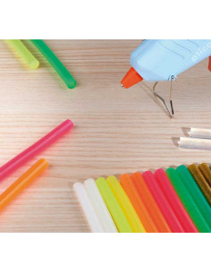 BLÍSTER 22 BARRAS COLA PLICO Ø 8mm x 95mm FLUO 2