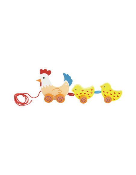 ARRASTRE ANDREU TOYS GALLINA CON POLLITOS