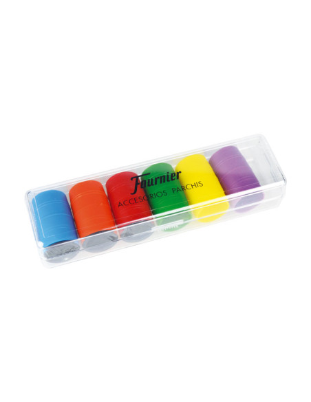 CAJA FICHAS PARCHÍS FOURNIER 6 JUGADORES