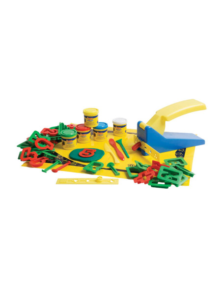 CAJA 5 BOTES PLASTILINA JOVI SOFT DOUGH BLANDIVER  ACCESORIOS LETRAS Y NÚMEROS