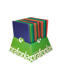 EXPOSITOR 20 CARPETAS GRAFOPLAS POLIPLÁS TRANSLÚCIDOS A4