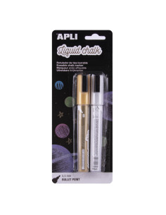 BLÍSTER 2 ROTULADORE APLI LIQUID CHALK PUNTA CÓNICA 2