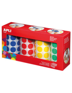 PACK 4 ROLLOS GOMETS APLI KIDS CIRCULARES Ø20mm
