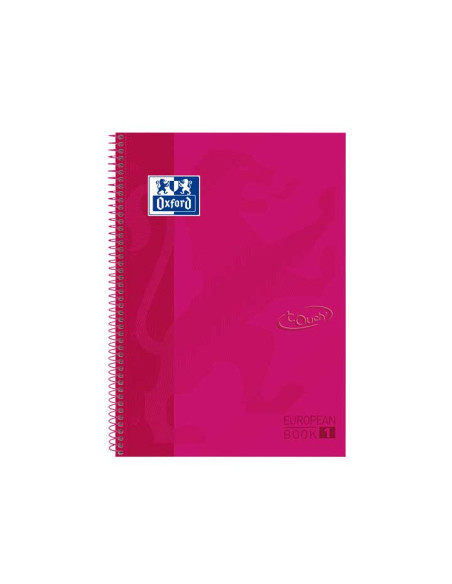 BLOC OXFORD SCHOOL EUBOOK 1 TOUCH microtapa EXTRA A4 80h CUADRIC5x5 90g FRAMBUESA