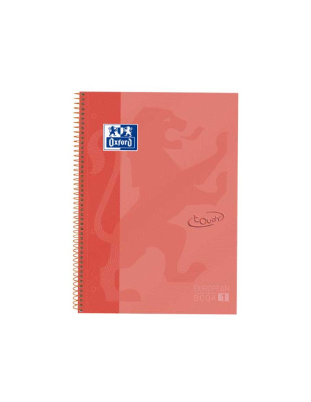 BLOC OXFORD SCHOOL EUBOOK 1 TOUCH microtapa EXTRA A4 80h CUADRIC5x5 90g CORAL