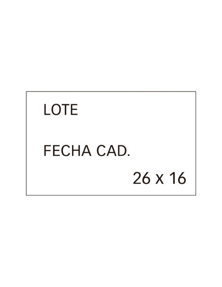 PACK 6 ROLLOS APLI PARA ETIQUETADORA 26x16 mm LOTEFECHA CADUCIDAD