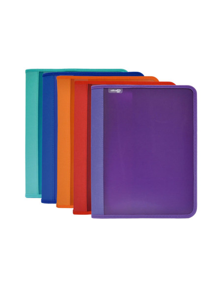 CARPETA PORTADOCUMENTOS OFFICE BOX ZIPPER SUPRA con CREMALLERA 360x280mm 4 anillas 25mm