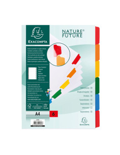 SEPARADORES EXACOMPTA PESTAÑA COLOR 6 POSICIONES