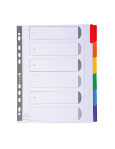 SEPARADORES EXACOMPTA PESTAÑA COLOR 6 POSICIONES A4 2