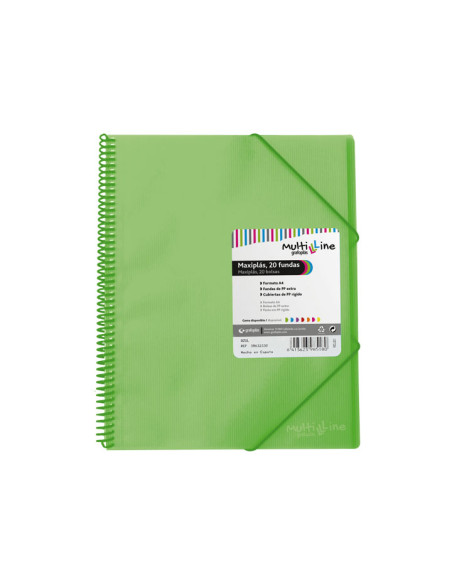 CARPETA GRAFOPLÁS CON 20 FUNDAS MAXIPLÁS PP MULTILINE