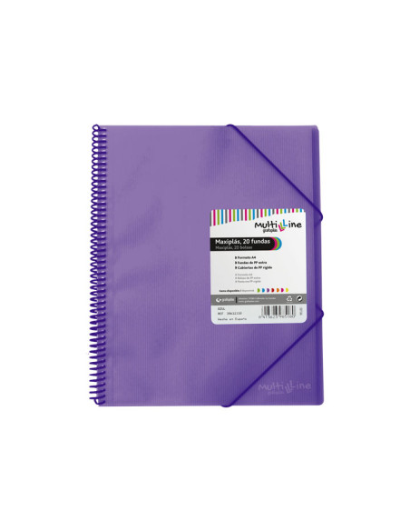CARPETA GRAFOPLÁS CON 20 FUNDAS MAXIPLÁS PP MULTILINE