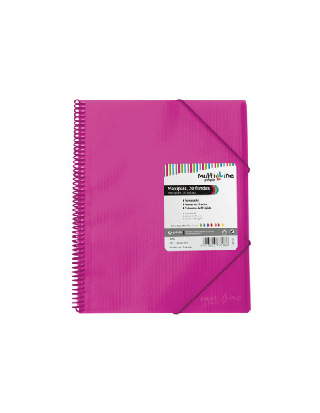 CARPETA GRAFOPLÁS CON 20 FUNDAS MAXIPLÁS PP MULTILINE