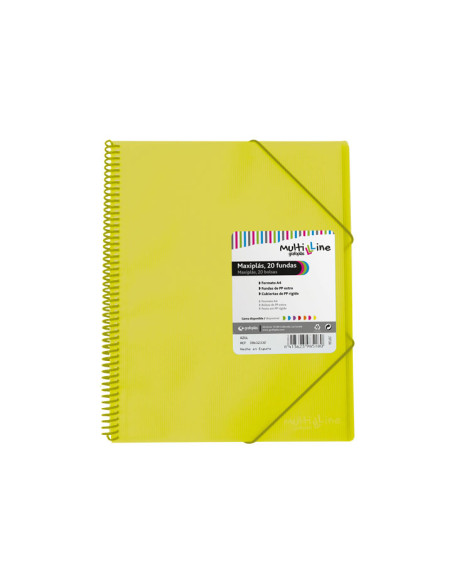 CARPETA GRAFOPLÁS CON 20 FUNDAS MAXIPLÁS PP MULTILINE