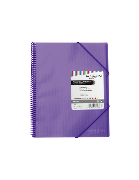 CARPETA GRAFOPLÁS CON 30 FUNDAS MAXIPLÁS PP MULTILINE