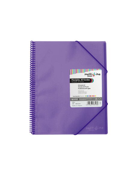 CARPETA GRAFOPLÁS CON 40 FUNDAS MAXIPLÁS PP MULTILINE