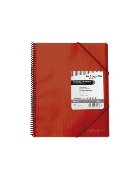 CARPETA GRAFOPLÁS CON 40 FUNDAS MAXIPLÁS PP MULTILINE