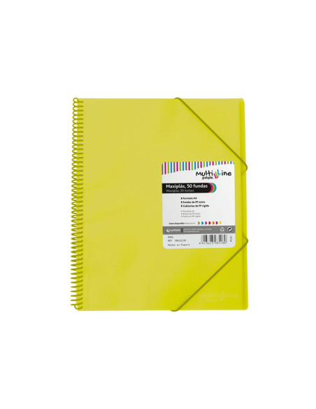 CARPETA GRAFOPLÁS CON 50 FUNDAS MAXIPLÁS PP MULTILINE