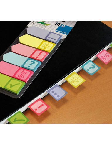 MARCADOR DE PÁGINA INFO NOTES CON SÍMBOLOS