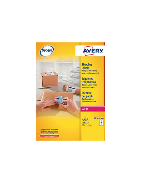 CAJA 100h ETIQUETAS AVERY ULTRAGRIP  PARA ENVÍOS 991 x 139mm