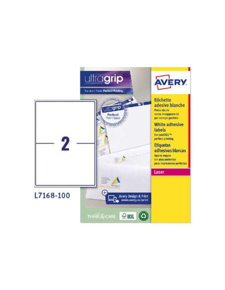 ETIQUETAS ADHIMPRAVERY A4 BLANCA CROMOS CAJA 100h 1996x1435 mm 200 udsL7168 BlockOut