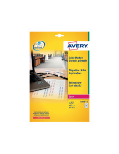 CAJA 20h ETIQUETAS AVERY PARA CABLES 60 x 40mm